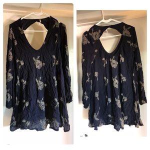 Free People Navy Dress Open Back